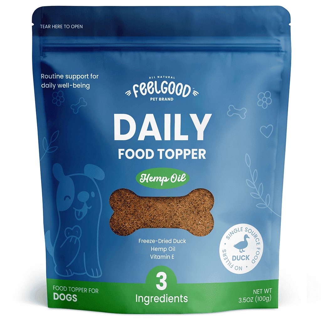 FeelGood Pet Brand Daily Food Topper package with blue and green design